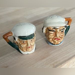 Miniature Toby Mug Salt and Pepper Shaker Set Made in Japan Rare Vintage